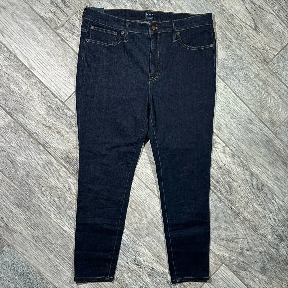 NWT J. CREW 10” High Rise Skinny Dark Wash Signature Stretch 32 Petite